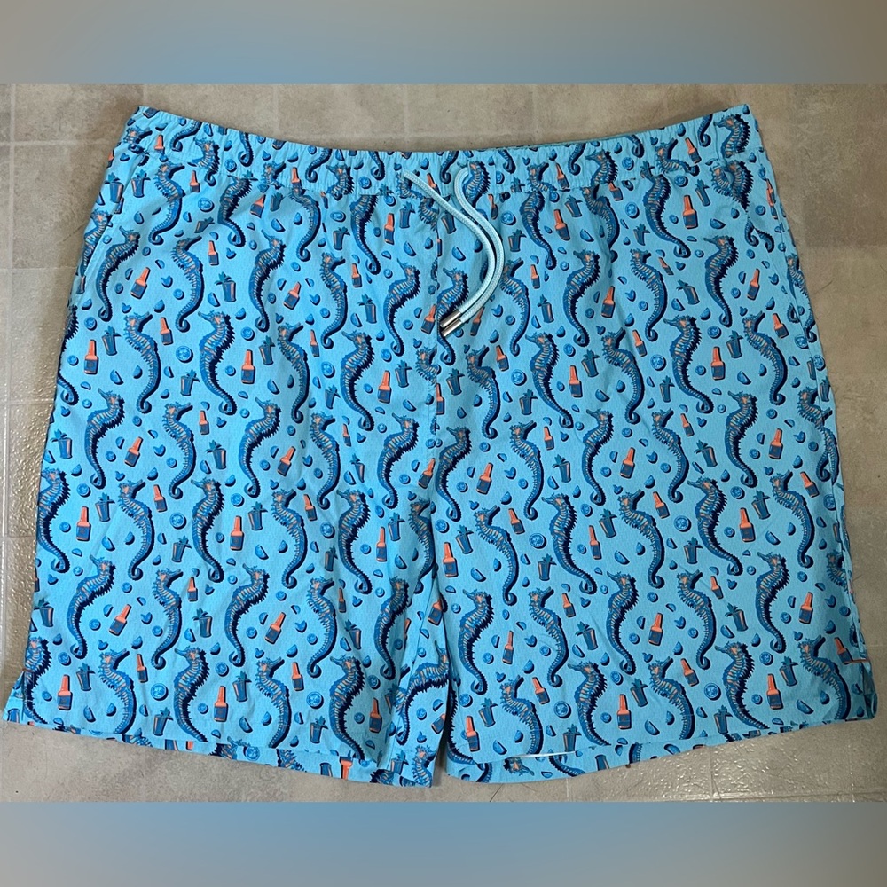 Peter Millar Seaside Collection Men's Swim Trunks Size XXL Seahorse Print